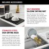 45&rdquo; Workstation Undermount Single Bowl 16 Gauge Stainless Steel Kitchen Sink with 2-Tier&nbsp;WorkFlow&trade; Ledge and Accessories